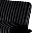 Hini Fold Out Futon Sofa Bed- Rich Black- Modern Chrome Metal Legs