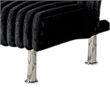 Hini Fold Out Futon Sofa Bed- Rich Black- Modern Chrome Metal Legs