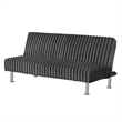 Hini Fold Out Futon Sofa Bed- Dark Gray- Modern Chrome Metal Legs