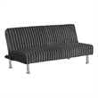 Hini Fold Out Futon Sofa Bed- Dark Gray- Modern Chrome Metal Legs