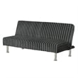 Hini Fold Out Futon Sofa Bed- Dark Gray- Modern Chrome Metal Legs