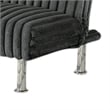 Hini Fold Out Futon Sofa Bed- Dark Gray- Modern Chrome Metal Legs