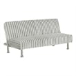 Hini Fold Out Futon Sofa Bed- Light Gray- Modern Chrome Metal Legs