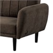 Arz Fold Out Futon Sofa Bed- Dark Brown- Retro Channel Tufted Back