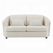 Riku Loveseat- 2 Lumbar Pillows- 69 Inch- Beige Linen- Modern Shape