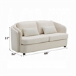 Riku Loveseat- 2 Lumbar Pillows- 69 Inch- Beige Linen- Modern Shape