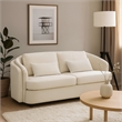 Riku Loveseat- 2 Lumbar Pillows- 69 Inch- Beige Linen- Modern Shape