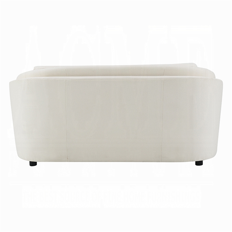 Riku Loveseat- 2 Lumbar Pillows- 69 Inch- Beige Linen- Modern Shape
