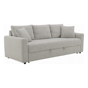 Conan Sleeper Sofa- Full Fold Out Bed- 2 Pillows- Gray Boucle- 89 Inch