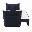 Leif Sleeper Sofa- Full Fold Out Bed- 3 Pillows- Blue Velvet 88 Inch