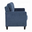 Royi Sofa- Track Armrest- 78 Inch- Blue Fabric Seat w Tufted Backrest