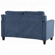 Royi Loveseat- Track Armrest- 58 Inch- Blue Fabric w Tufted Backrest