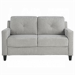 Royi Loveseat- Track Armrest- 58 Inch- Gray Fabric w Tufted Backrest