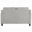 Royi Loveseat- Track Armrest- 58 Inch- Gray Fabric w Tufted Backrest