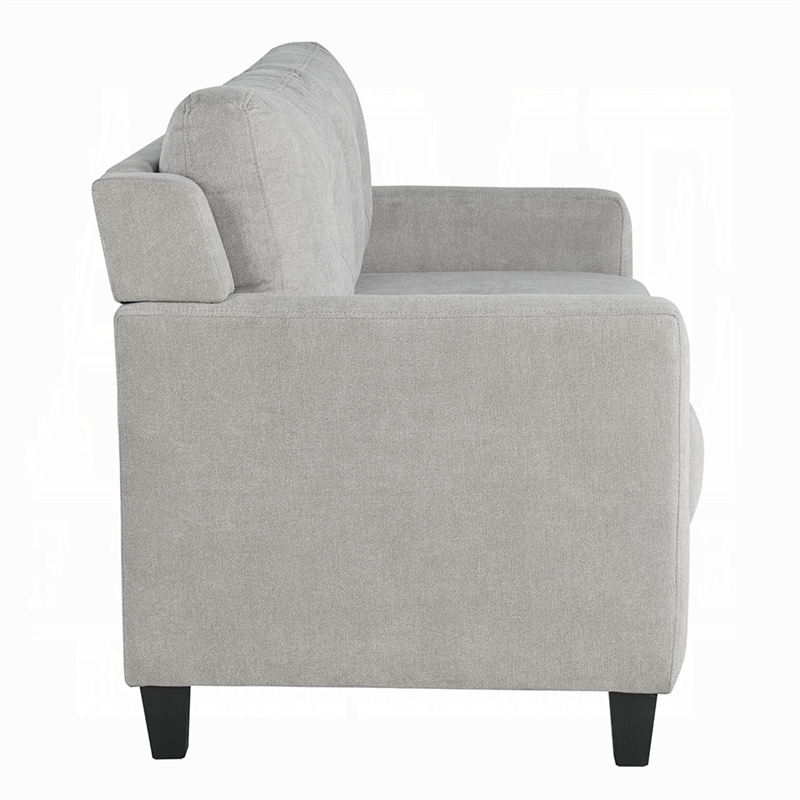 Royi Loveseat- Track Armrest- 58 Inch- Gray Fabric w Tufted Backrest