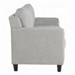 Royi Loveseat- Track Armrest- 58 Inch- Gray Fabric w Tufted Backrest