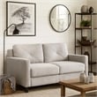 Royi Loveseat- Track Armrest- 58 Inch- Gray Fabric w Tufted Backrest
