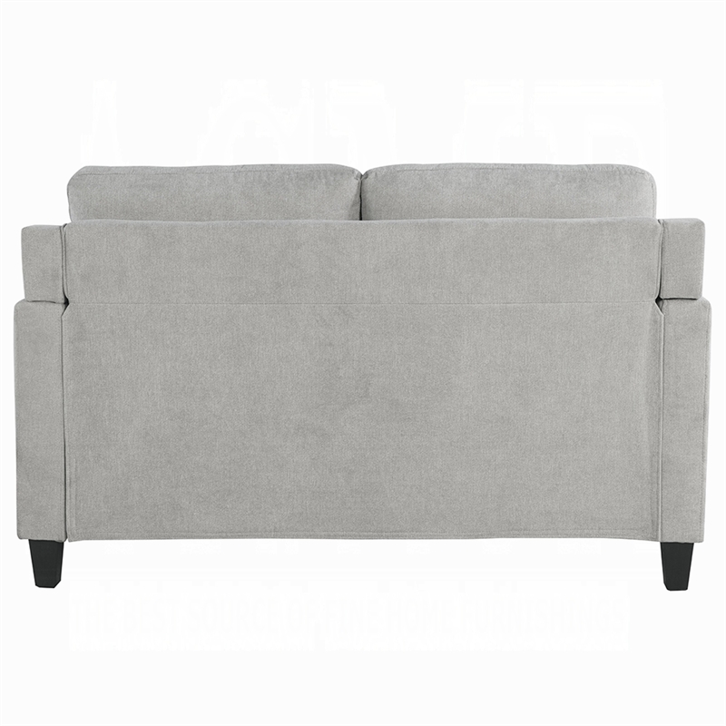 Royi Loveseat- Track Armrest- 58 Inch- Gray Fabric w Tufted Backrest