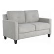 Royi Loveseat- Track Armrest- 58 Inch- Gray Fabric w Tufted Backrest