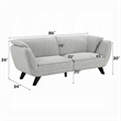 Naeli Sofa- Rounded Back- Light Gray Boucle- 86 Inch Solid Pine Wood