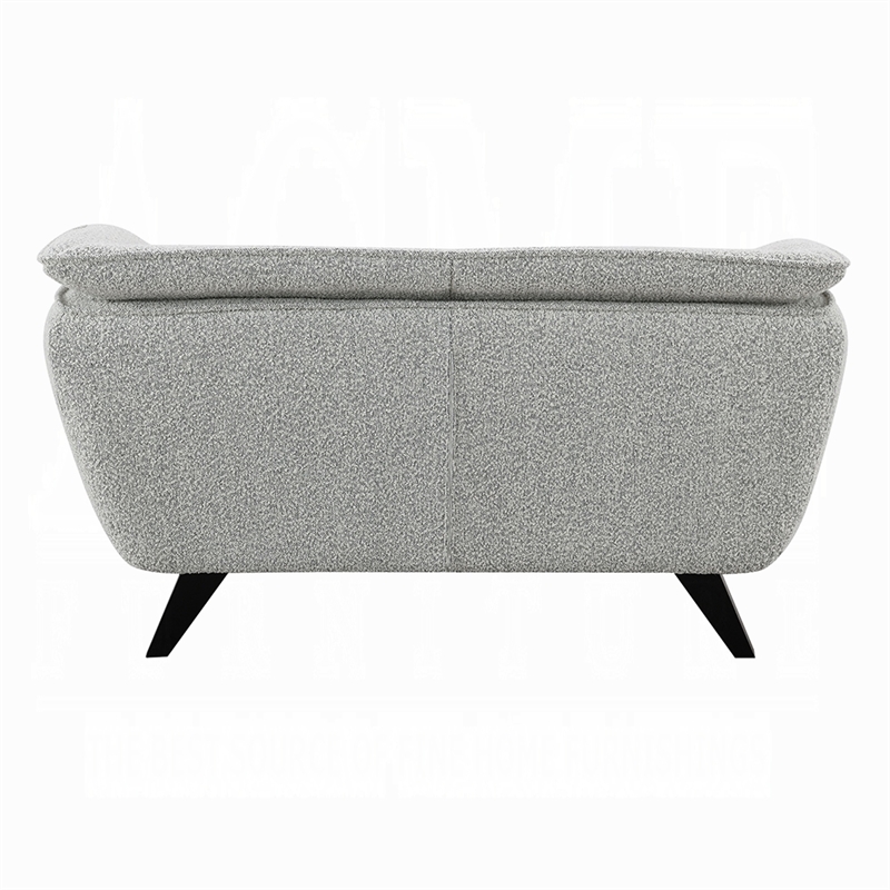Naeli Loveseat- Rounded Light Gray Boucle- 65 Inch Solid Pine Wood