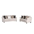 Serra 2pc Sofa and Loveseat Set- 9 Accent Pillows- Greige Polyester