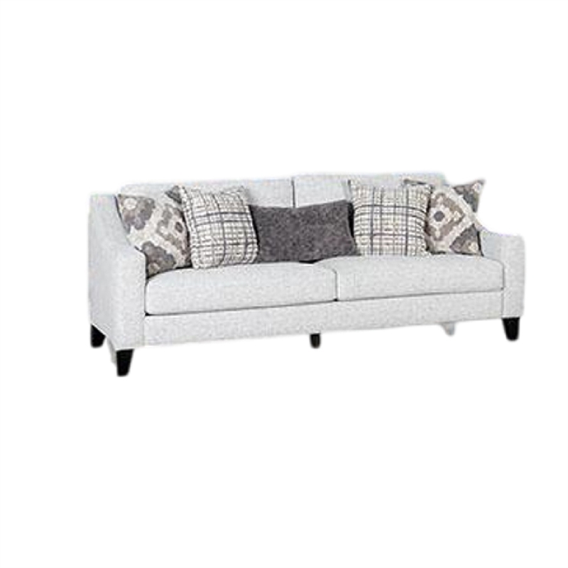 Riana 2pc Sofa and Loveseat Set- 9 Accent Pillows- Modern White- Black