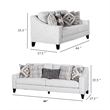 Riana 2pc Sofa and Loveseat Set- 9 Accent Pillows- Modern White- Black