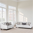 Riana 2pc Sofa and Loveseat Set- 9 Accent Pillows- Modern White- Black