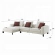 Meru Sectional Sofa- 3 Pillows- Maroon Beige Tweed Boucle- 120 Inch
