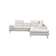Doel 2pc Sectional Sofa Set w Right Facing Chaise- White Faux Leather