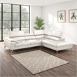 Doel 2pc Sectional Sofa Set w Right Facing Chaise- White Faux Leather