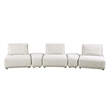 Stavan Modular Curved 3 Seater Sofa- Gray Boucle Adjustable Seat Depth