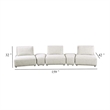 Stavan Modular Curved 3 Seater Sofa- Gray Boucle Adjustable Seat Depth