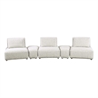 Stavan Modular Curved 3 Seater Sofa- Gray Boucle Adjustable Seat Depth