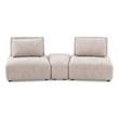 Stavan Modular Curved 2 Seat Sofa- Light Brown Boucle Adjustable Back