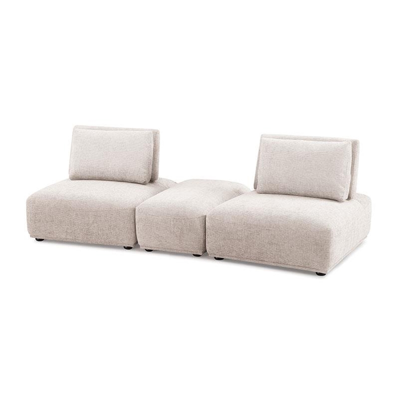 Stavan Modular Curved 2 Seater Sofa- Light Brown Adjustable Seat Depth