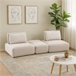 Stavan Modular Curved 2 Seater Sofa- Light Brown Adjustable Seat Depth
