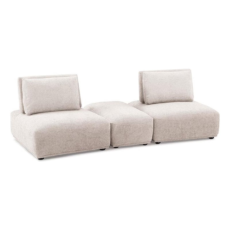 Stavan Modular Curved 2 Seater Sofa- Light Brown Adjustable Seat Depth