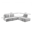 Stavan Modular L Sectional Sofa- Light Brown Boucle- Adjustable Backs