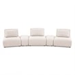 Stavan Modular Curved 3 Seat Sofa- Light Brown Boucle Adjustable Backs