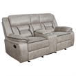 Garie 2pc Manual Reclining Sofa and Loveseat Set- Taupe Faux Leather