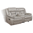 Garie 2pc Manual Reclining Sofa and Loveseat Set- Taupe Faux Leather