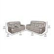 Garie 2pc Manual Reclining Sofa and Loveseat Set- Taupe Faux Leather