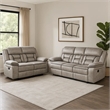 Garie 2pc Manual Reclining Sofa and Loveseat Set- Taupe Faux Leather