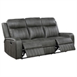 Josen 2pc Manual Reclining Sofa and Loveseat Set- Gray Faux Leather