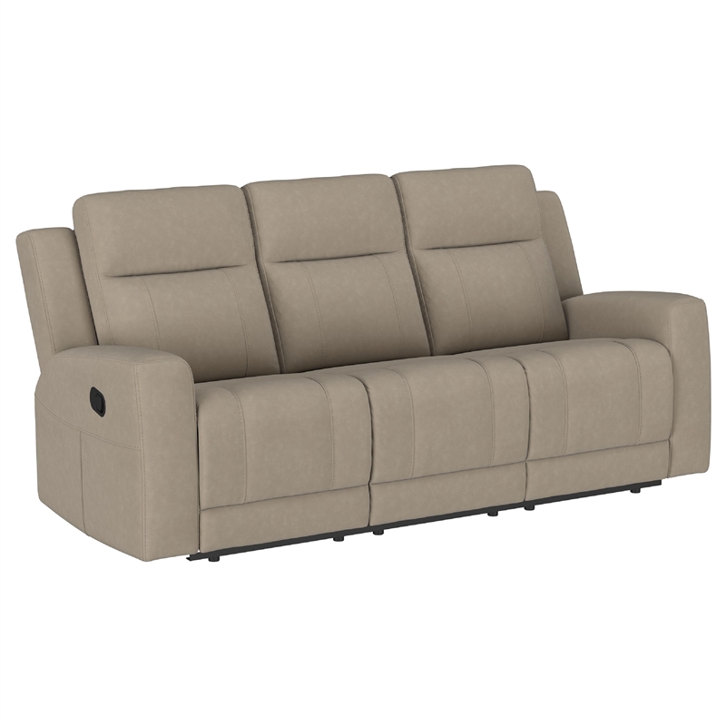 Krio 2pc Manual Reclining Sofa and Loveseat Set- Brown Faux Leather
