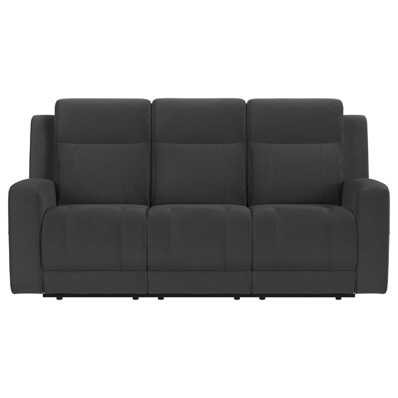 Krio 2pc Manual Reclining Sofa and Loveseat Set- Gray Faux Leather