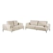 Batty Sofa and Loveseat Set- Light Brown Chenille- Adjustable Back