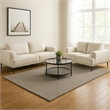Batty Sofa and Loveseat Set- Light Brown Chenille- Adjustable Back